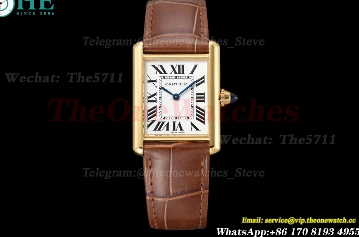 Dial Tank F1F Louis White YG 25.5mm Alligator Quartz LE 0217